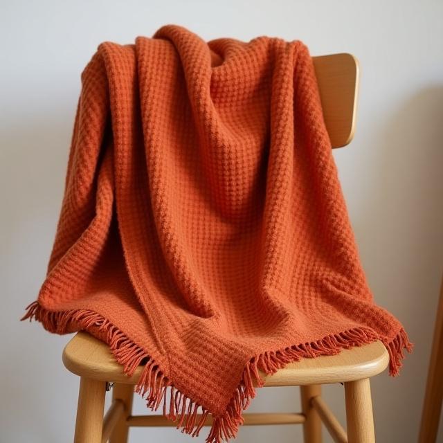 Soft terracotta cotton throw blanket